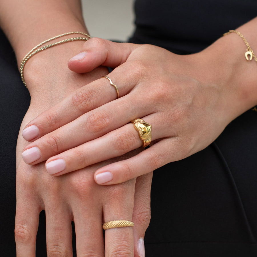 Statement Heart Signet Ring