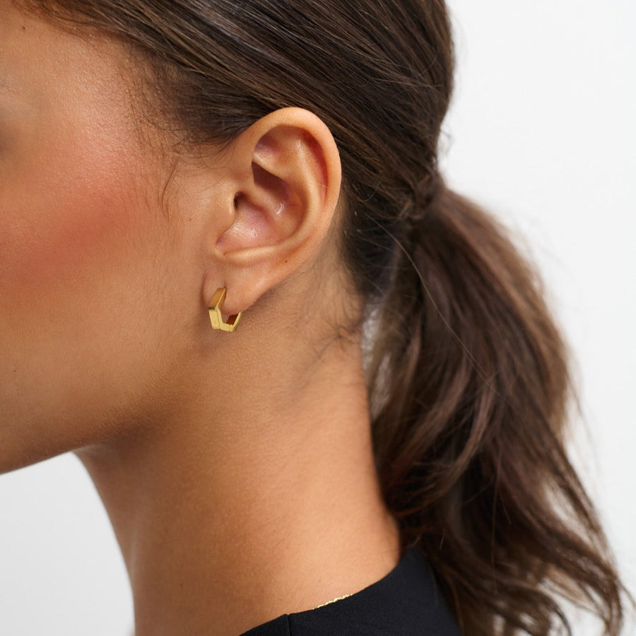 Hexagon Hoop Earrings