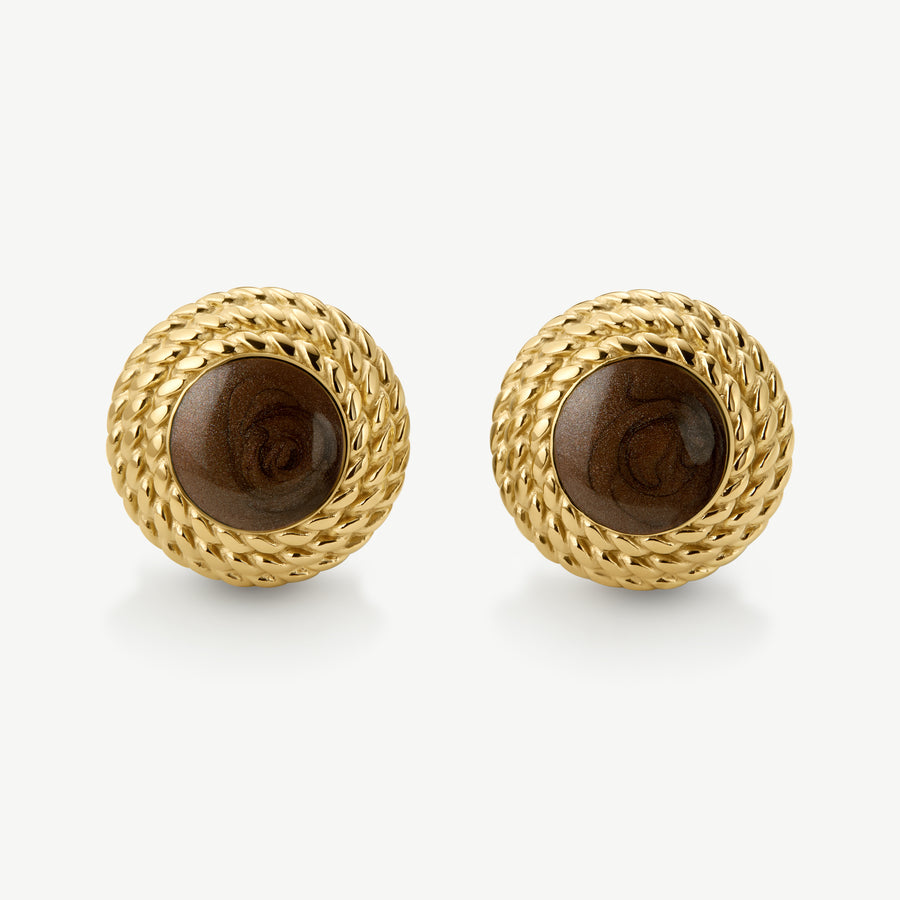 Vintage Brown Gloss Earrings