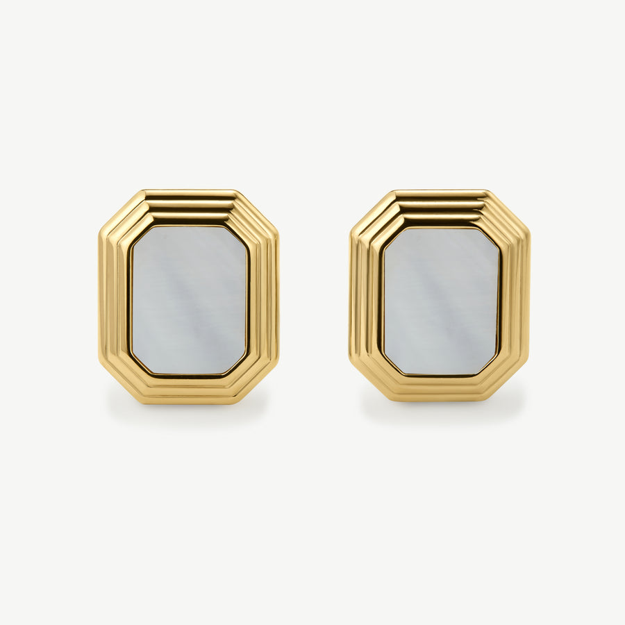 Statement Deco Mother Of Pearl Studs