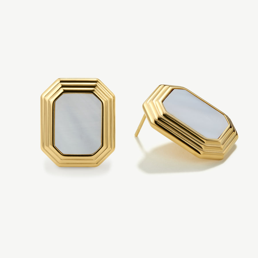 Statement Deco Mother Of Pearl Studs