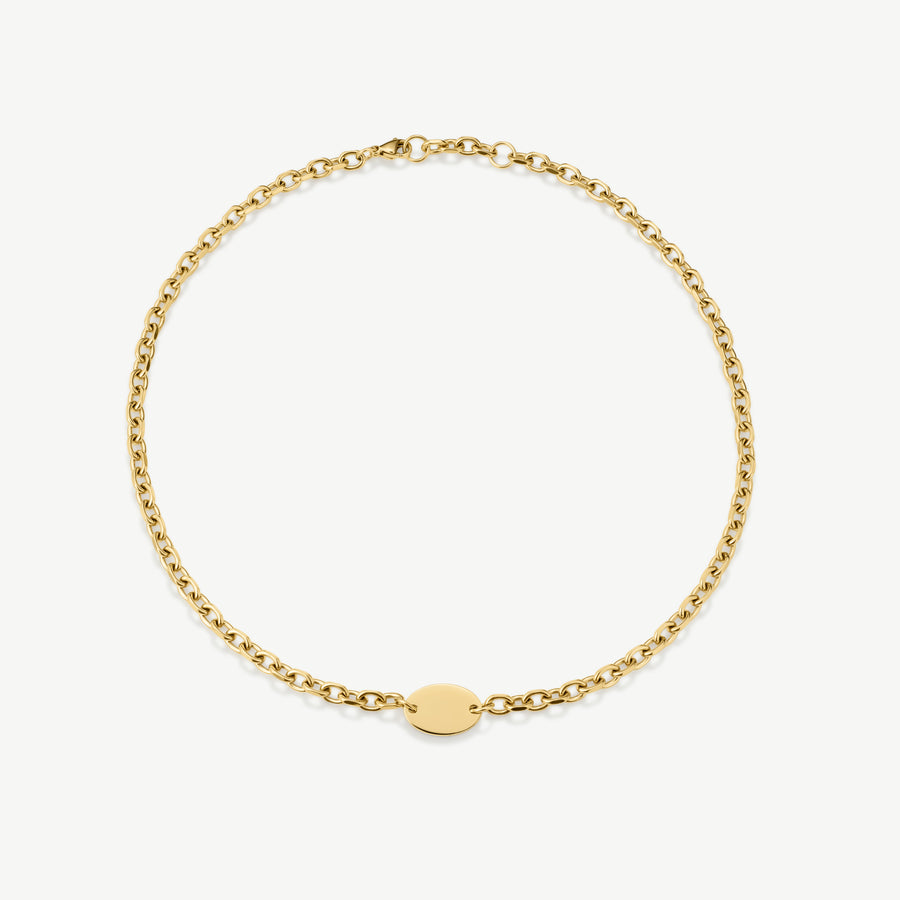 Engravable Chunky Oval Necklace