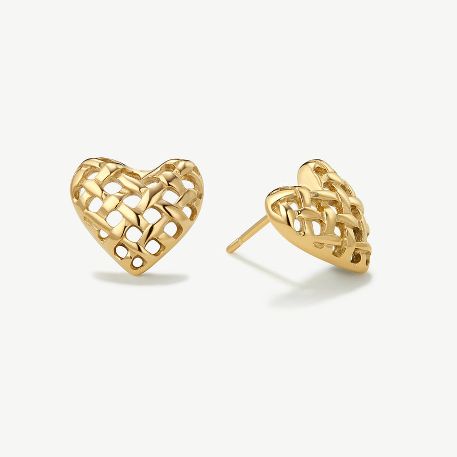 Woven Heart Studs